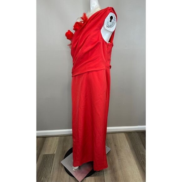 As It May Olivia Crepe One-Shoulder Midi-Dress Size US 16 $545 - Picture 7 of 11